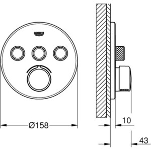 Смеситель для ванны Grohe SmartControl Mixer для механизма 35600 (29146000)