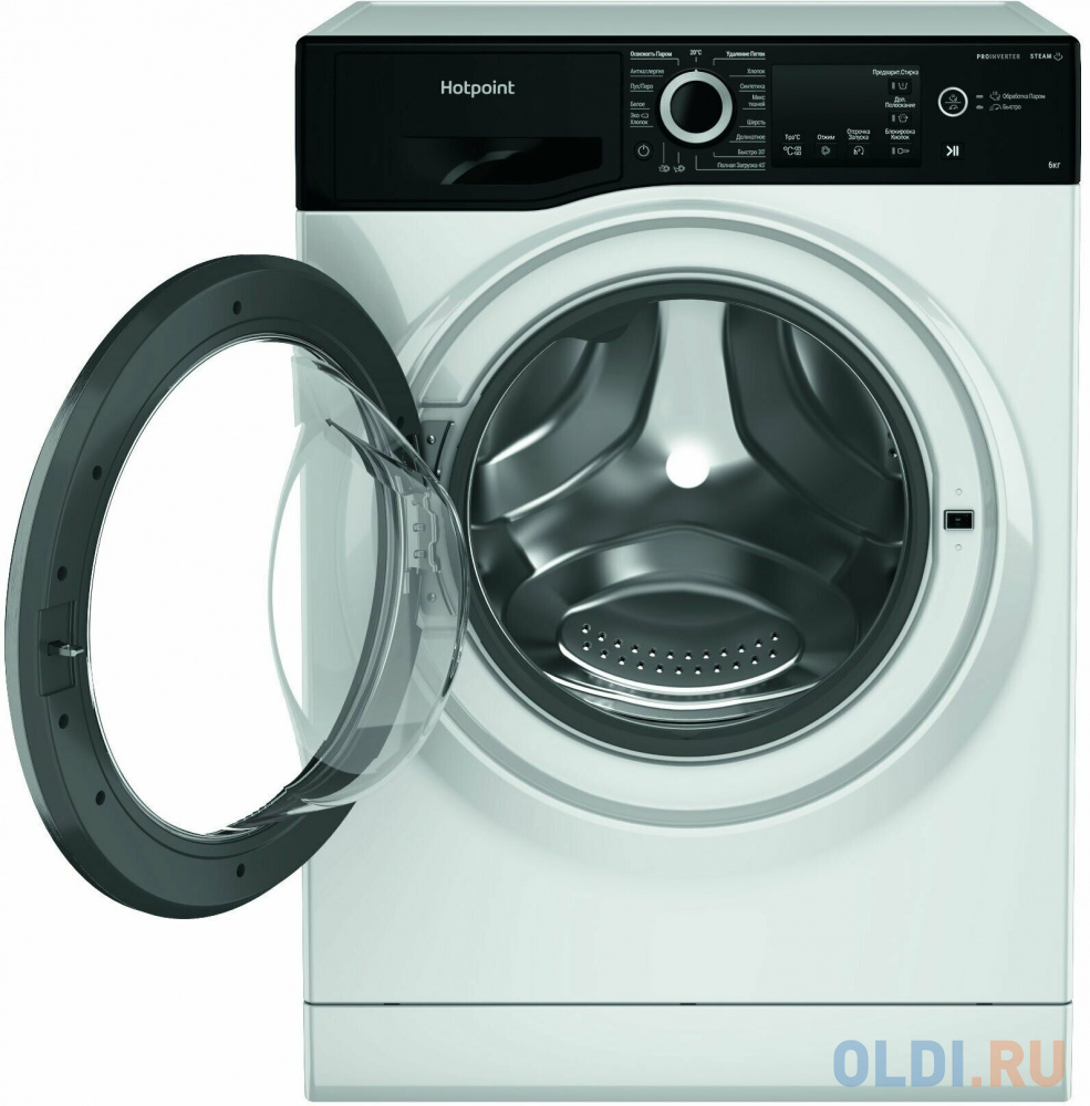 Стиральная машина HOTPOINT NSB 6039 ZS VE RU, с фронтальной загрузкой, с паром, 6кг, 1000об/мин, инверторная в Москвe