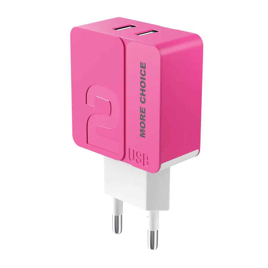 Сетевое зарядное устройство More choice NC46 Pink 2USB 2.4A More в Москвe