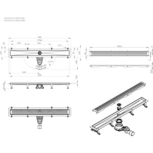 Душевой лоток Am.Pm MasterFlow затвор Cut Gradient 80 см, черный (W01SC-P11-080-01BM) в Москвe