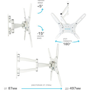 Кронштейн Kromax TECHNO-5 white в Москвe