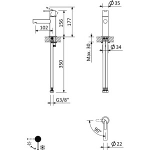 Смеситель для раковины Cezares Leaf хром (LEAF-LSM1-01-W0)