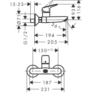 Смеситель для раковины Hansgrohe Logis хром глянцевый (71225000)