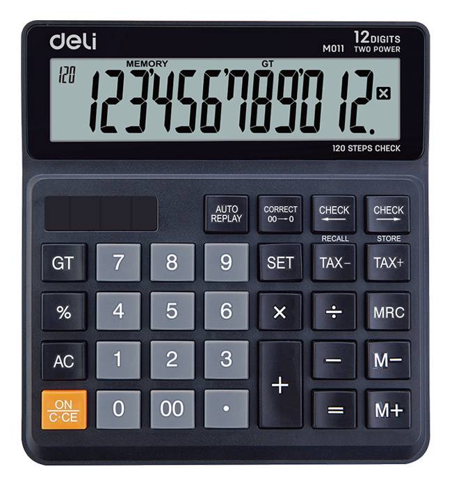 Калькулятор бухгалтерский Deli EM01120 черный