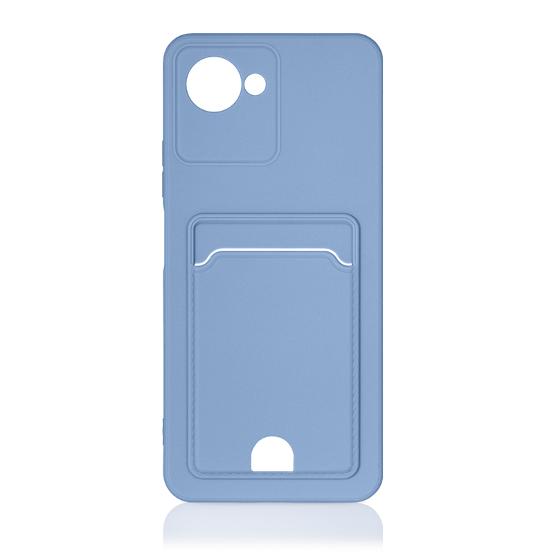 Чехол DF для Realme C30 Silicone с отделением для карты Gray-Blue rmCardCase-01 в Москвe