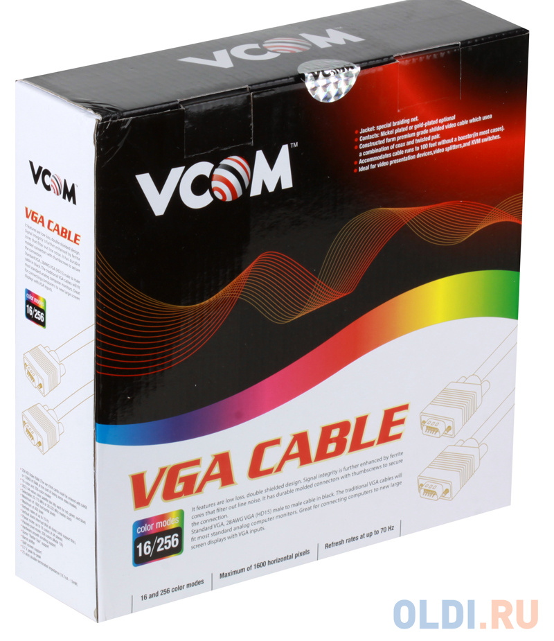 Кабель монитор-SVGA card (15M-15M) 15м 2 фильтра VCOM <VVG6448-15M в Москвe