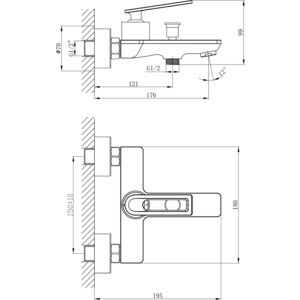 Смеситель для ванны Mixline ML28-01 хром (4610211000933)