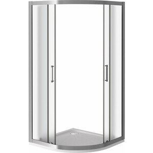 Душевой уголок Good Door Latte R 90x90 с поддоном, матовая Грейп, хром матовый