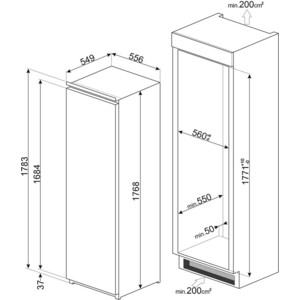 Встраиваемая морозильная камера Smeg S8F174DNE