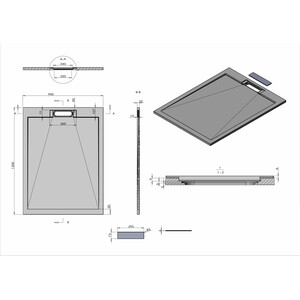 Душевой поддон Vincea VST-4SRL 120х90 с сифоном, серый (VST-4SRL9012G, VSPH-D611) в Москвe