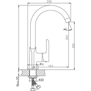 Смеситель для кухни Haiba HB805-7 черный/хром (HB70805-7)