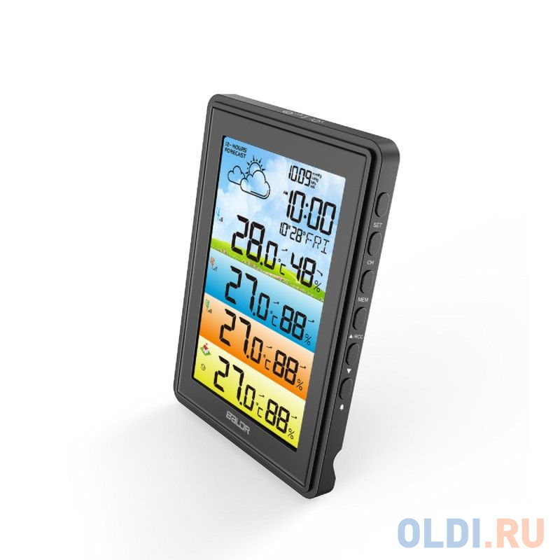 BALDR B0360WST4H4PR-BLACK беспроводная метеостанция с тремя внешними датчиками, черный в Москвe