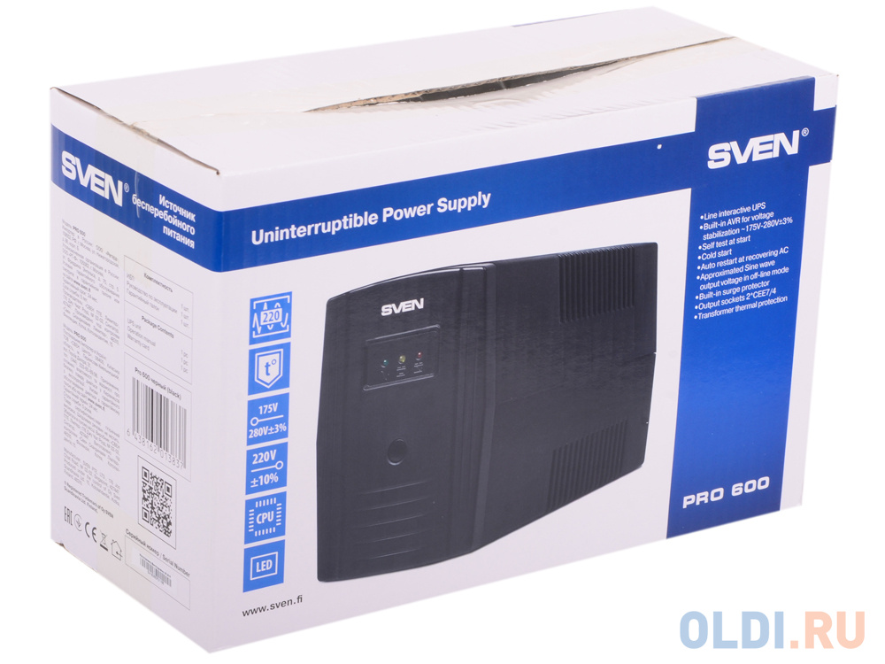 ИБП SVEN Pro 600 600VA/360W (2 EURO)