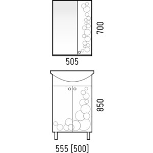 Тумба под раковину Corozo Орфей 55 белая (SD-00000360)