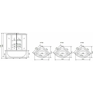 Душевая кабина Timo Lux 135х135х220 стекло прозрачное (T-7735 )