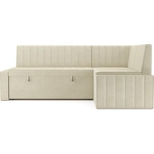 Кухонный угловой диван Mebel Ars Вермут (Бархат бежевый STAR VELVET 6 LIGHT BEIGE) 211х83х141 см (M11-23-4)