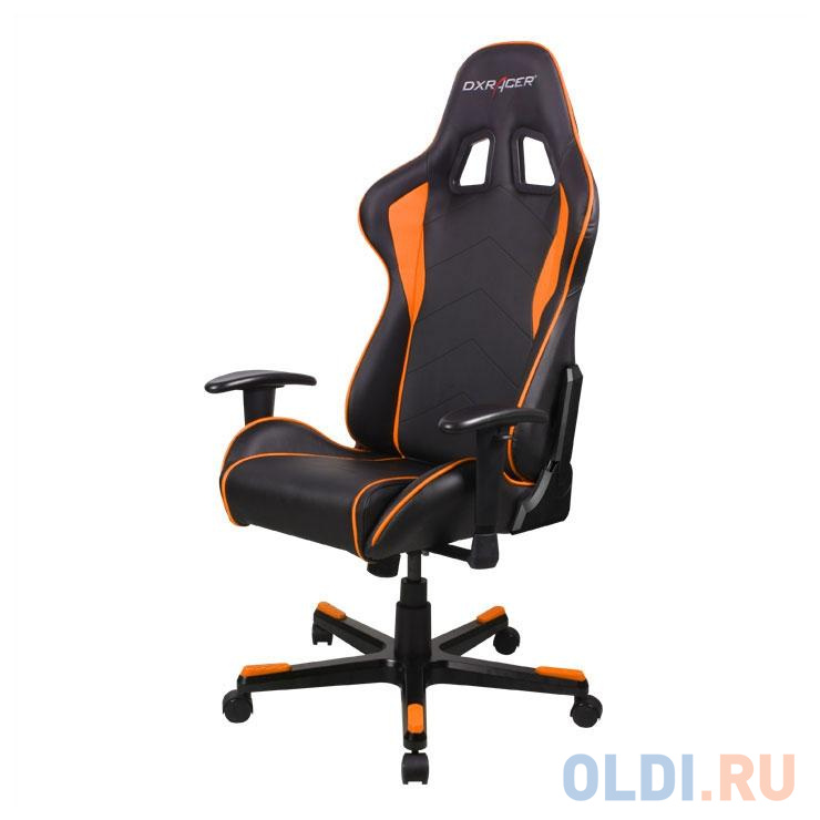 Игровое кресло DXRacer  Formula чёрно-оранжевое (OH/FE08/NO, экокожа, регулируемый угол наклона)