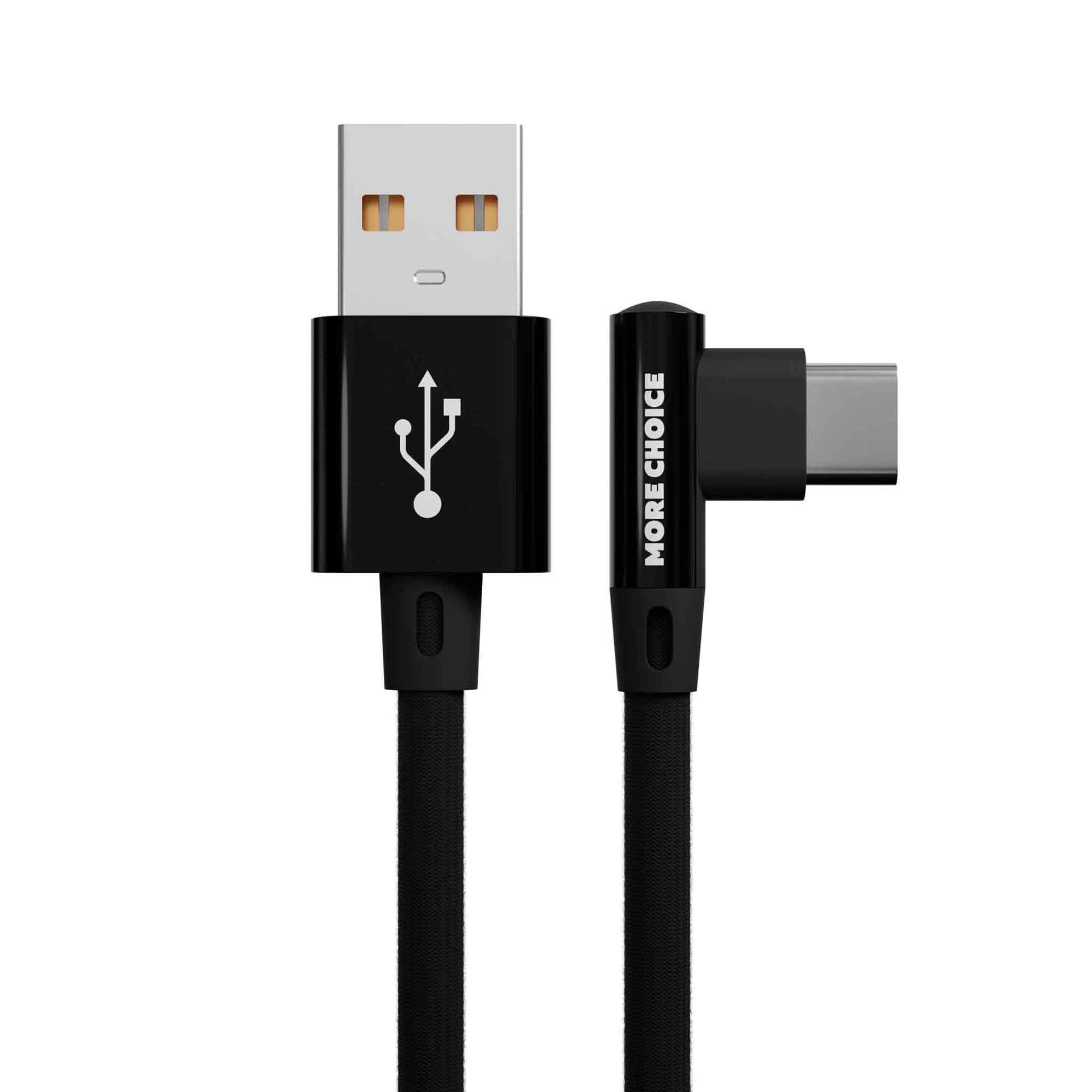 Дата-кабель More choice K27a Black USB 2.1A для Type-C нейлон 1м в Москвe