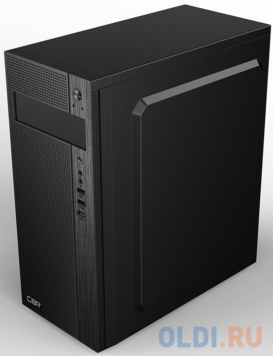 PCC-ATX-E185-USB31-USB22-450W Корпус ATX Miditower E185, с БП ATX450-12EC (450W/120mm), 1*USB 3.0, 2*USB 2.0, HD Audio+Mic, Black