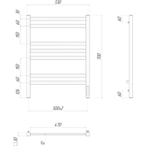 Полотенцесушитель электрический Lemark Melange П7 500x700 хром (LM49707Z) в Москвe