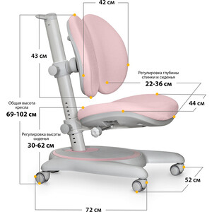 Детское кресло Mealux Ortoback Duo Pink обивка розовая (Y-510 KP)