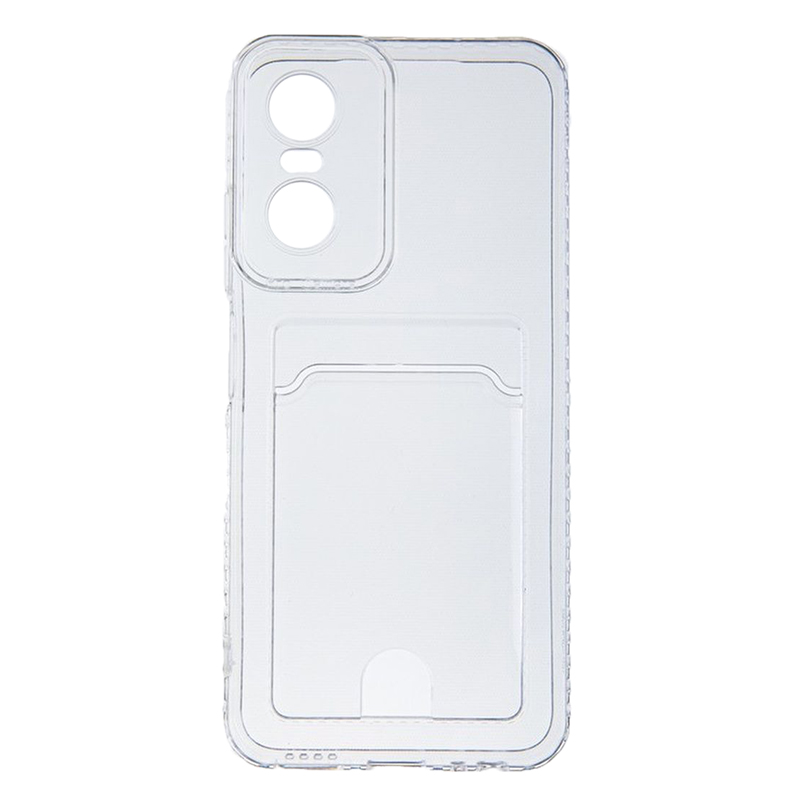 Чехол Zibelino для Tecno Pop 6 Pro Silicone Card Holder защита камеры Transparent ZSCH-TCN-POP6-PRO-CAM-TRN