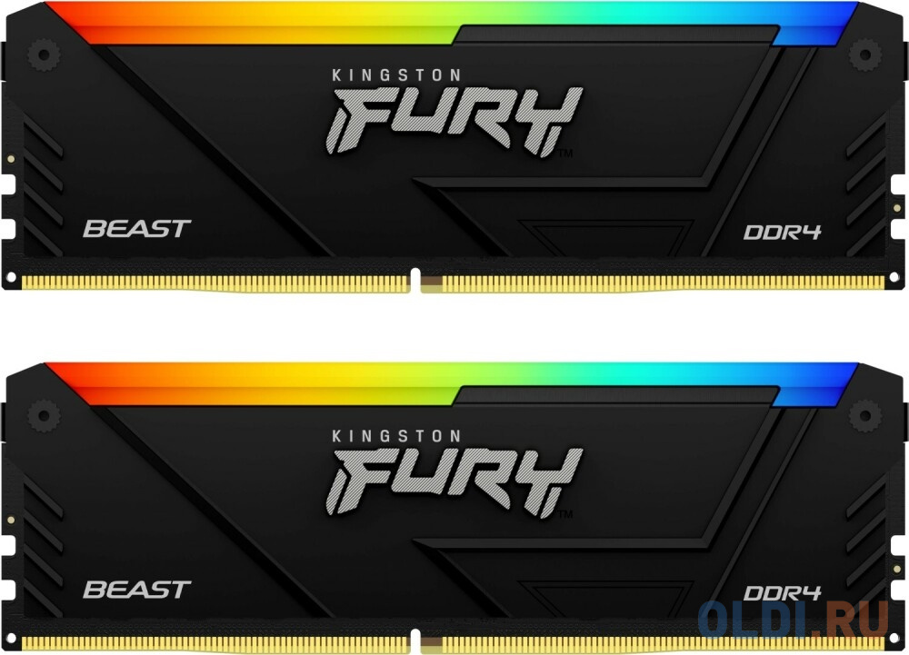 Память оперативная/ Kingston 64GB 2666MT/c DDR4 CL16 DIMM (Kit of 2) FURY Beast RGB