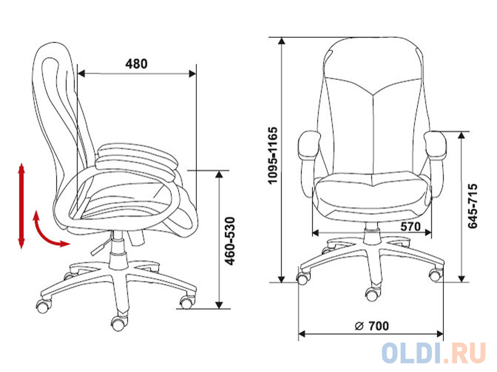 Кресло Buro T-9908AXSN-AB черная кожа алюминиевая основа