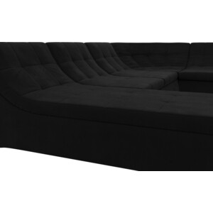 Модульный диван Лига Диванов Холидей микровельвет черный п-образный