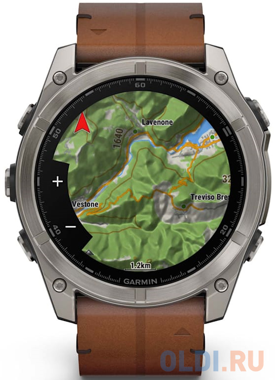 Смарт-часы Garmin Fenix 8 AMOLED Sapphire титановый серый, каштановый кожаный ремешок 51мм в Москвe