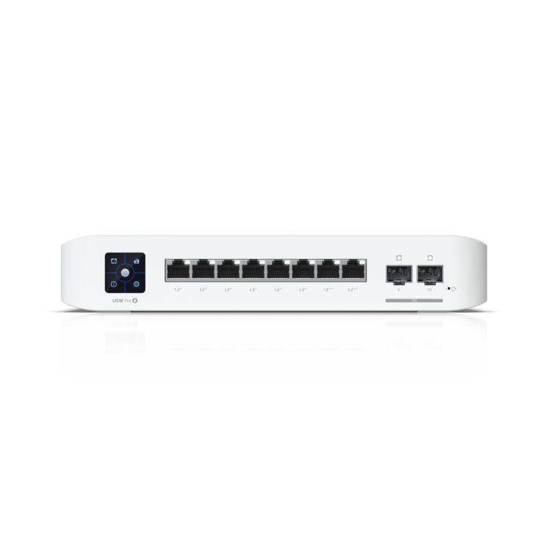 Коммутатор Ubiquiti UniFi Switch Professional 8 PoE, управляемый, кол-во портов: 8x1 Гбит/с, кол-во SFP/uplink: SFP+ 2x10 Гбит/с, PoE: 8x60 Вт (макс. 120 Вт) (USW-Pro-8-PoE)