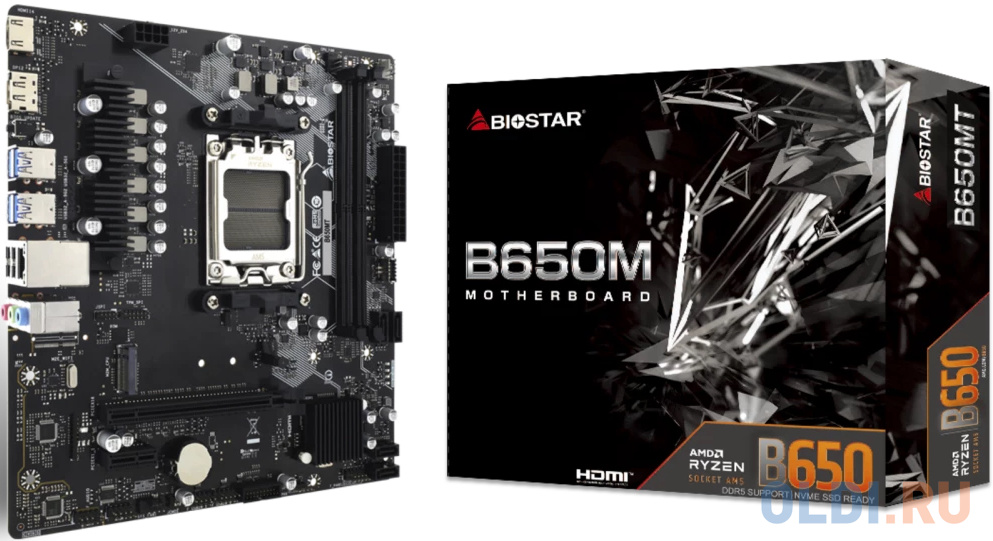 Материнская плата Biostar B650MT SocketAM5 AMD B650 2xDDR5 mATX AC`97 8ch(7.1) GbLAN RAID+HDMI+DP в Москвe