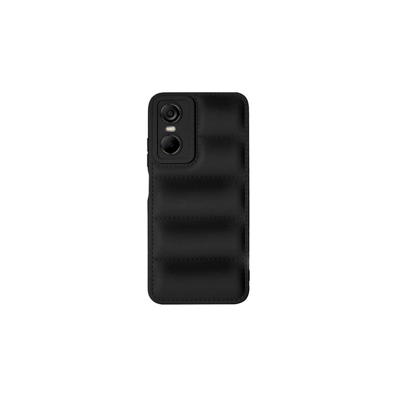 Чехол DF для Tecno Pop 6 Pro Silicone дутый Black tJacket-06 в Москвe