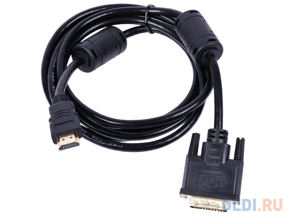 Кабель 5bites APC-073-020 HDMI M /  DVI M (24+1) double link, зол.разъемы, ферр.кольца, 2м.