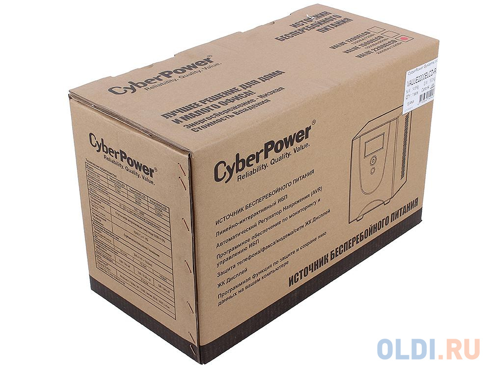 ИБП CyberPower VALUE2200ELCD 2200VA/1320W USB/RS-232/RJ11/45 (4 EURO)