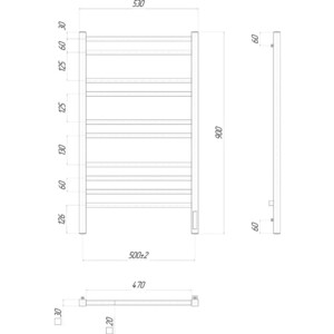 Полотенцесушитель электрический Lemark Unit П10 500x900 хром (LM45910Z) в Москвe