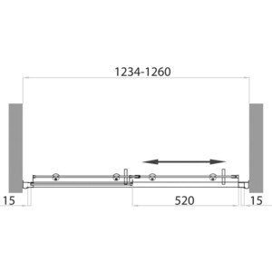 Душевая дверь BelBagno Uno BF-1 125х190 рифленая Punto, хром (UNO-BF-1-125-P-Cr)