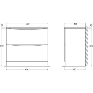 Тумба с раковиной BelBagno Acqua 90 bianco lucido напольная (ACQUA-900-2C-PIA-BL, BB900/455-LV-MR-ALR) в Москвe