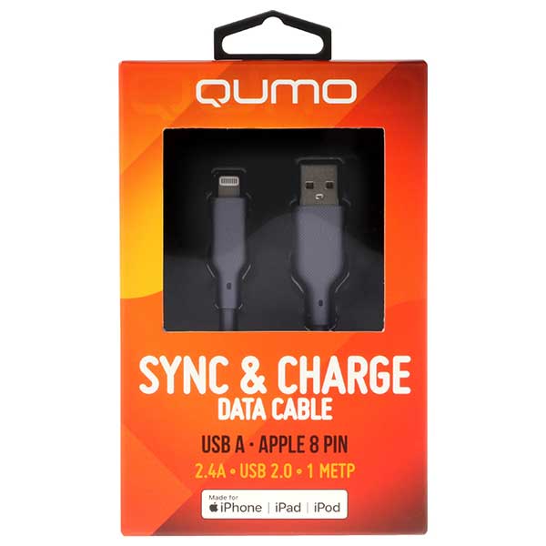 Кабель Qumo MFI С48 USB-A - Lightning 1m Grey 32992 в Москвe