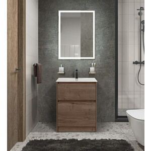 Тумба с раковиной BelBagno Kraft-39 50х39 Rovere Tabacco (KRAFT39-500/390-2C-PIA-RT, BB500/390ETL)