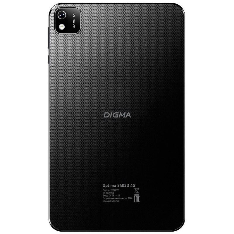 Планшет Digma Optima 8403D 4G (Unisoc T310 1.8Ghz/4096Mb/64Gb/4G/Wi-Fi/Bluetooth/Cam/8.0/1280x800/Android)