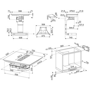 Индукционная варочная панель Smeg HOBD472D