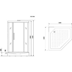 Душевая кабина Niagara NG-7717WBK 100х100х210