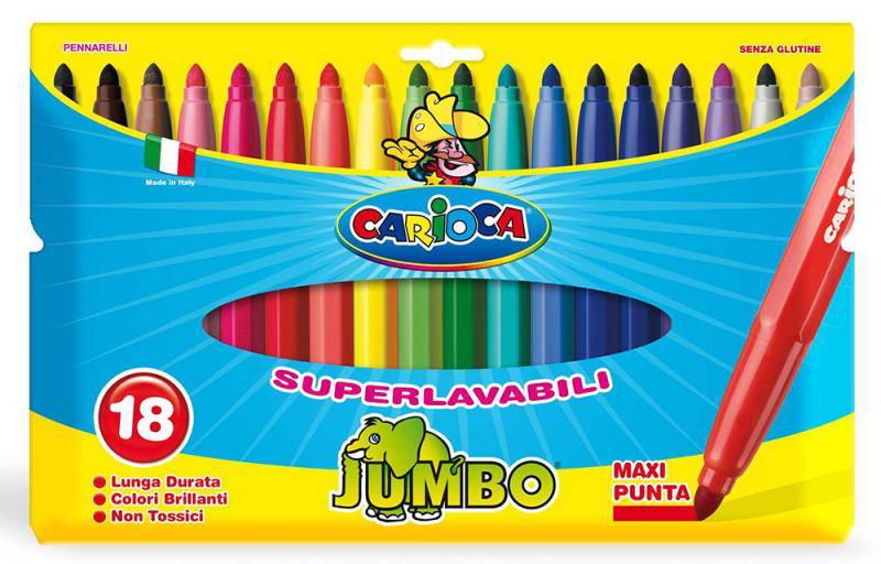 Фломастеры Carioca Jumbo 18цв. (40566)