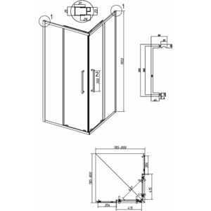 Душевой уголок Grossman Cosmo 80x80 прозрачный, графит сатин (300.K33.02.8080.42.00)