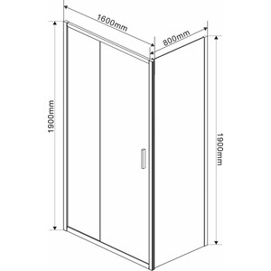 Душевой уголок Vincea Garda VSR-1G1 160x80 прозрачный, хром (VSR-1G8016CL)