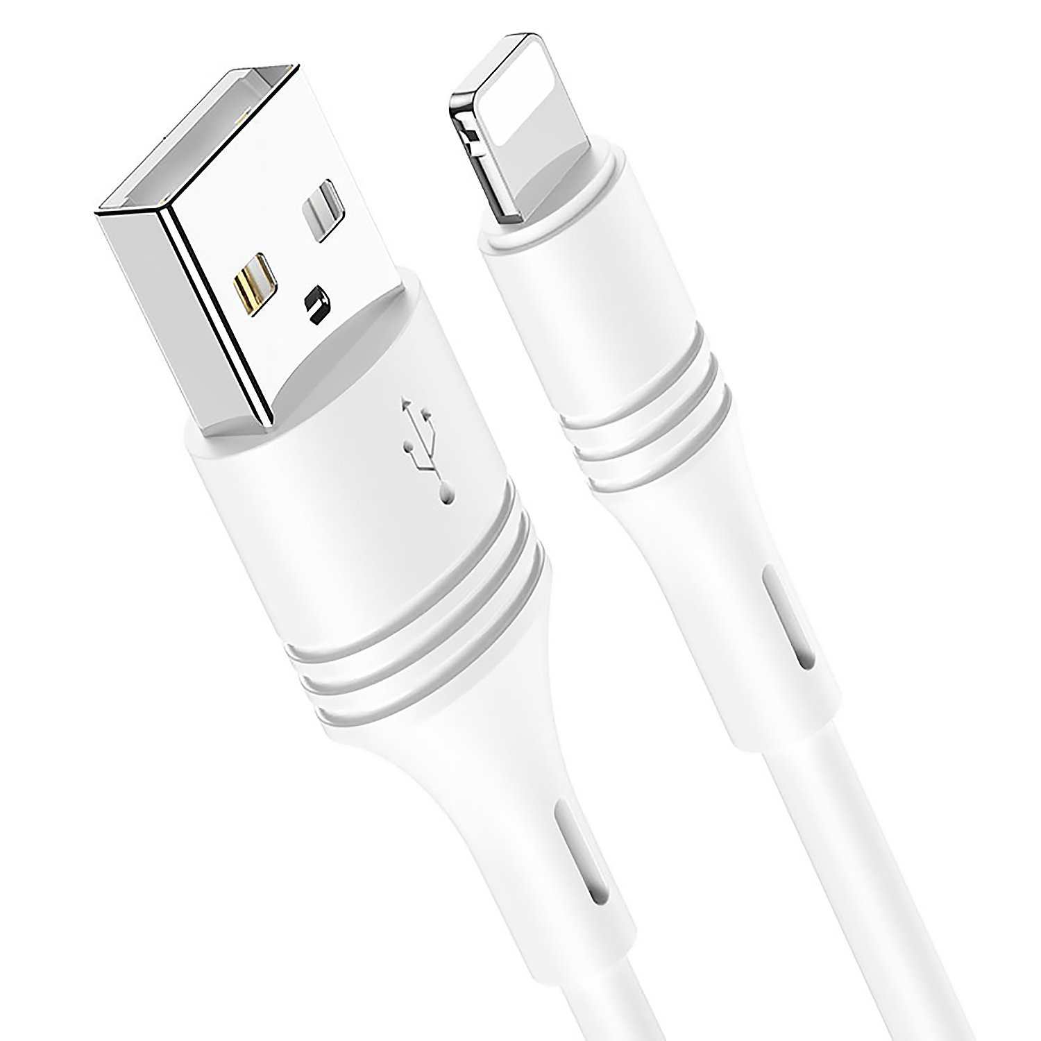 Кабель USB 2.0(Am)-Lightning 8-pin(m), 1м, белый Borofone CoolJoy BX43