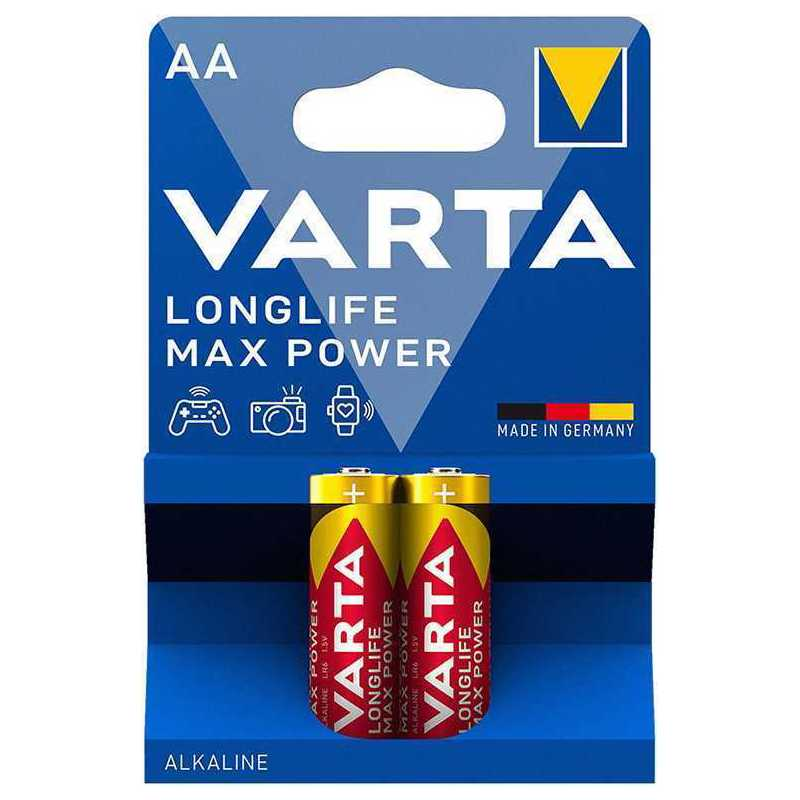 Батарея Varta LONGLIFE MAX POWER, AA (LR6), 1.5V, 2 шт. (04706101412)