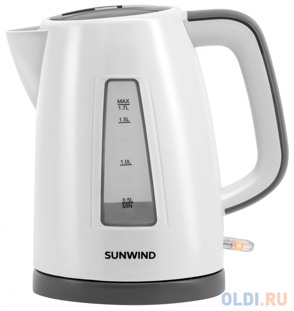 Чайник электрический SunWind SUN-K-30 2200 Вт белый серый 1.7 л пластик