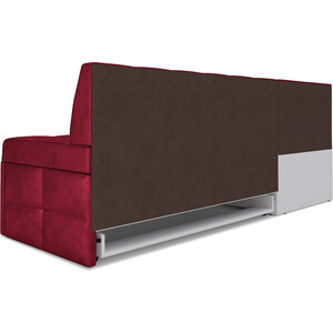 Кухонный диван Mebel Ars Атлантис левый угол (бархат красный STAR VELVET 3 DARK RED) 190х84х120 см в Москвe